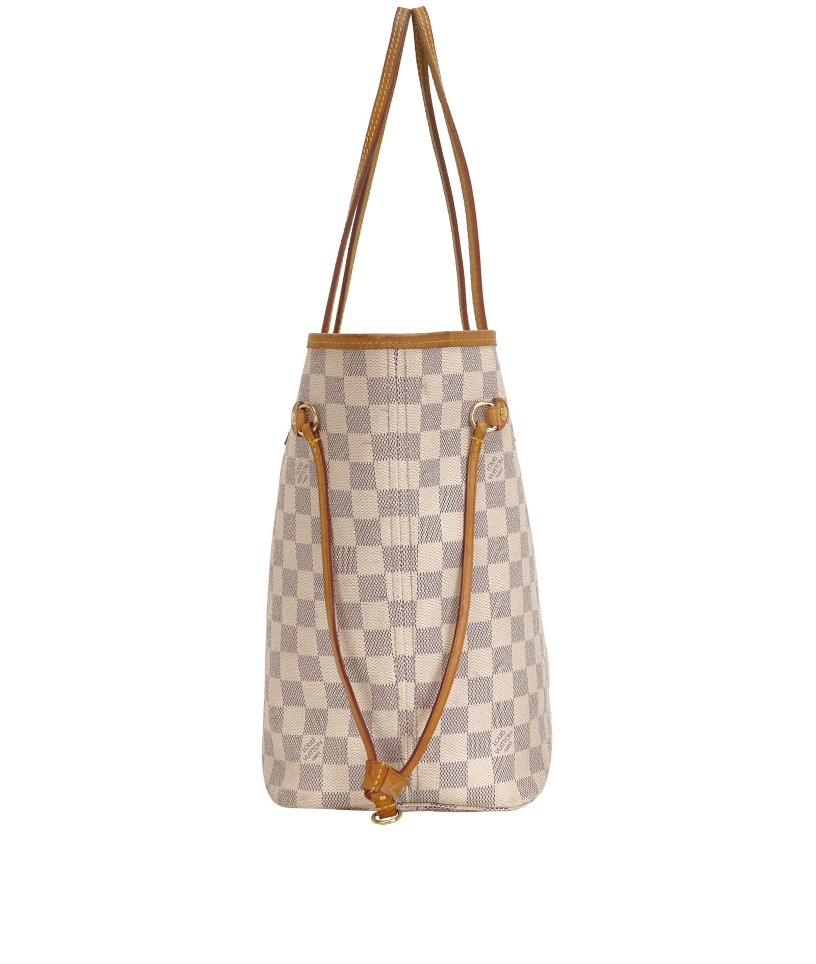 Neverfull MM, &pound;695, Handbags, White, Canvas, Side view